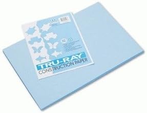 PACONTru-Ray Construction Paper, 76 lbs, 12 x 18, Sky Blue, 50 Sheets/Pack