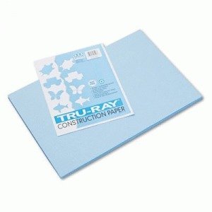 PACONTru-Ray Construction Paper, 76 lbs, 12 x 18, Sky Blue, 50 Sheets/Pack