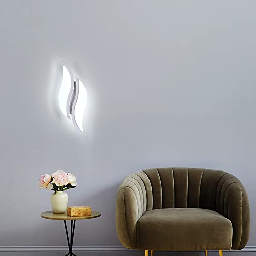 Goeco LED Indoor Wall Light 12 W Modern Acrylic for Bedroom Living Room Bathroom Corridor, Cool White Light 6500K