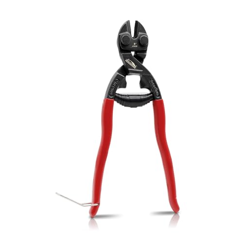 8 Inch Mini Bolt Cutters, Compact Bolt Cutter with Recess and Spring, Small Bolt Cutters, CR-V Steel Blade for Wires, Cables, Rivets, Chains, Screws, Bolts