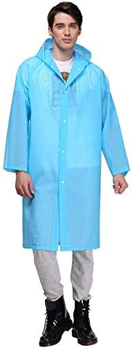 Rain Poncho, Reusable EVA Raincoats Unisex Lightweight Hiking Rain Coat Jacket with Hood for Men Women Adults