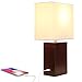 Brightech Mode LED USB Side Table & Desk Lamp – Modern Lamp for Bedroom, Living Room or Office with Ambient Lighting, Unique Lampshade & Useful USB Port Perfect Bedside Nightstand Light- Havana Brown