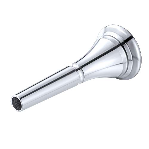 Alician French Horn Mouthpiece Copper Alloy Body Smooth Polished Stylish Plated Music Instrument Spare Part for Musician Beginner Silver Copper Alloy Electronic Accessories