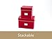 Covermates Keepsakes Christmas Light Storage Box - Carrying Handles, Sturdy Interior Walls - Holiday Storage, Red