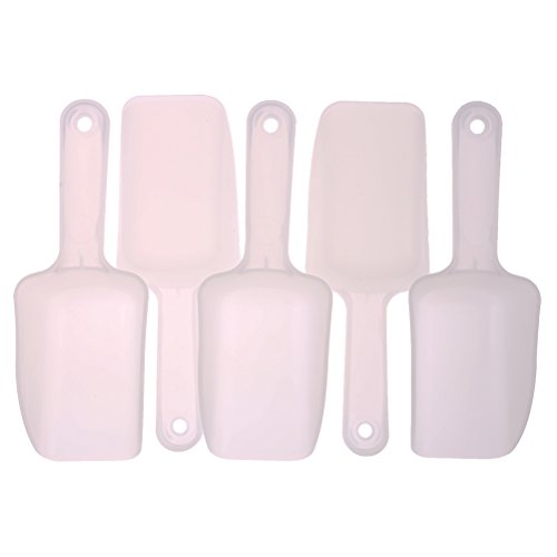 image for uhoMEy 5 pcs Mini Clear Plastic Ice Scoop Weddings Candy Dessert Buffe