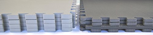 EWONDERWORLD Non-Toxic 24" X 24" X ~9/16" Extra Thick Non-Recycled Quality Waterproof Multi-purpose Gray Mats (Set of 4)