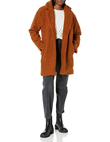 Amazon Essentials Women's Teddy Bear Fleece Oversized-Fit Lapel Jacket, Caramel…