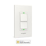Smart Light Switch, Koogeek WiFi Wall Switch for Apple HomeKit with Siri Remote Light Control Switch on 2.4Ghz Network for iOS Single Pole (Two Gang)