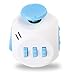 FIDGET DICE 6 Sides Fidget Toys Cube Relieves Stress and Anxiety Cube for Children and Adults (White - Blue)
