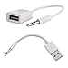 MonkeyJack USB 2.0 Charger Interface Male to 3.5mm Jack Audio Male Adapter Cable + 3.5MM AUX Male to USB 2.0 Female Converter Cable Car Speaker Audio Converter Data Transfer Line
