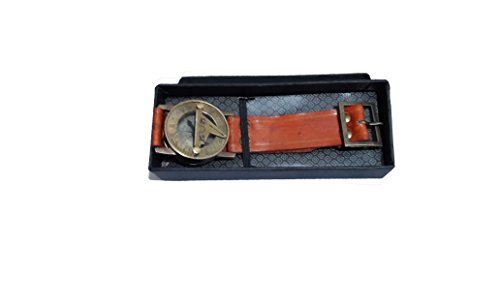 PARIJAT HANDICRAFT Wrist Brass Compass & Sundial-Watch With Leather Strap Sundial