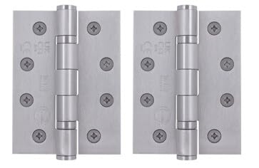 EAI Fire Door Hinges 4" / 102mm | Satin Stainless Steel Grade 13 | Pack of 2