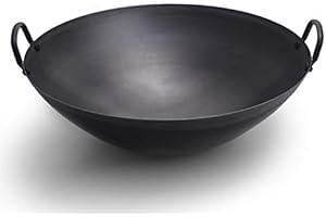 Cast Iron Wok Chef's Pot - 16 Inch High Capacity Cooking Pot with 2 Pot Ears for Versatile Cooking