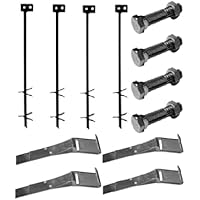 Mobile Home Part Set of 4 Auger Anchors; 4-8 ft Tie Down Strap, 4 Bolts