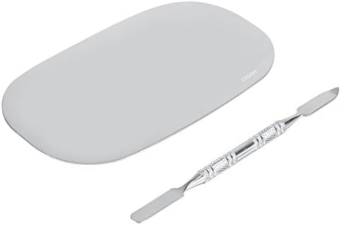COSEMY Eclipse Professional Stainless Steel Makeup Palette Tool With Spatula Rod Nail Art Polish Eye Shadow Cosmetic Mixing Color set