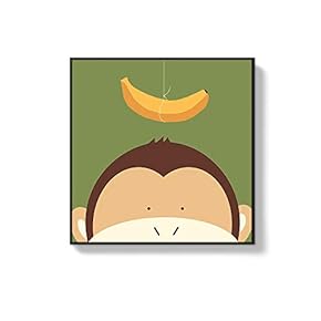 Framed Canvas Wall Art for Living Room, Bedroom Cute Cartoon Animals Canvas Prints for Home Decoration Ready to Hanging - 16x16 inches