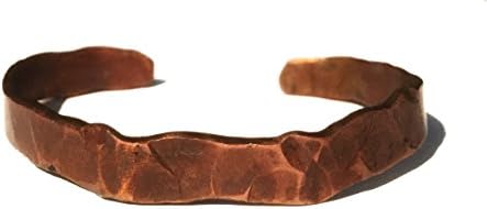 Copper Cuff Bracelet - Hand Hammered - Adjustable - 100% Solid Copper - Hand Cut