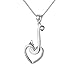 SURANO DESIGN JEWELRY Sterling Silver Fish Hook w/ Heart Charm / Pendant, Made in USA, 18