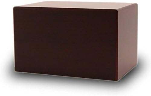 OneWorld MemorialsBox Wood Memorial Urn for Cats and Dogs - Medium - Holds Up to 125 Cubic Inches of Ashes - Cherry Wood Brown Pet Cremation Urn for Ashes
