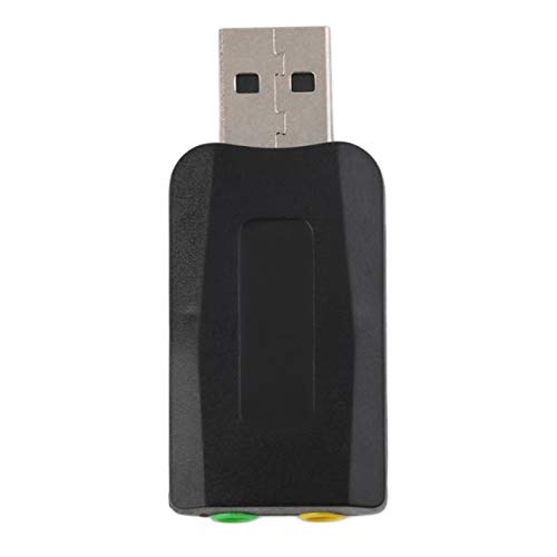 Liobaba Black Durable Lightweight Plug & Play USB 2.0 to 3D for Mic Speaker Audio Headset Sound Card Adapter 5.1 Channels for PC Laptop
