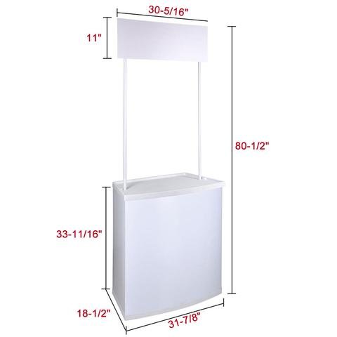 AMPERSAND SHOPS Multipurpose Portable Customizable Ticket Booth Trade Show Convention Promotional Demonstration Display Counter White