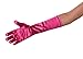 Showstopper Shiny Satin Elbow Length Gloves for Girls (Fuchsia, 8-12)