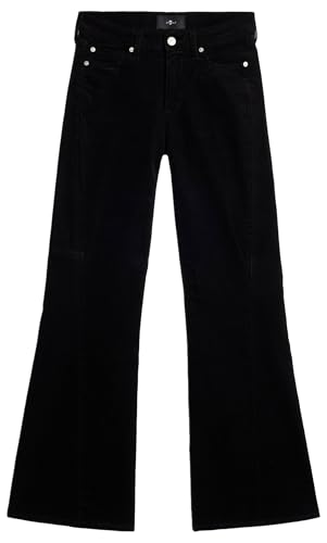 7 For All Mankind Women's Twisted Dojo TAILORLESS Corduroy Black Pants, 23W