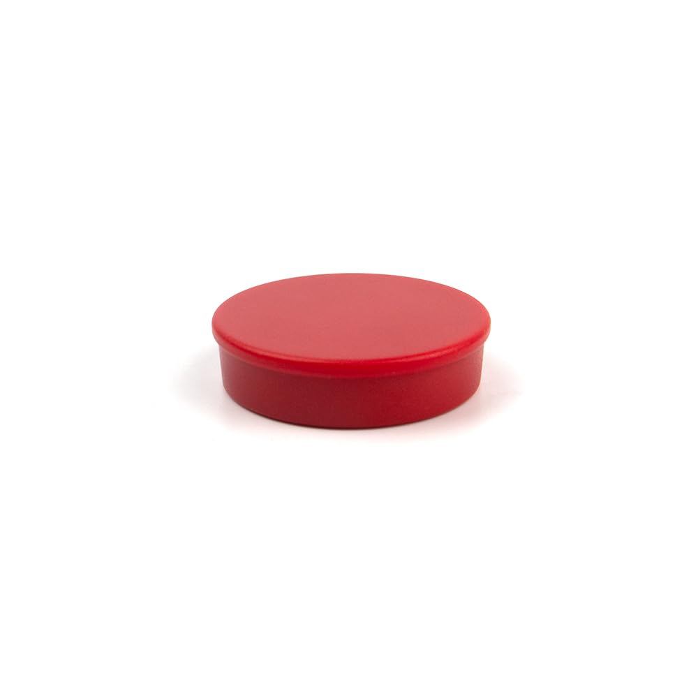 Set of 5 Round Block Magnets 30 mm x 8 mm Red