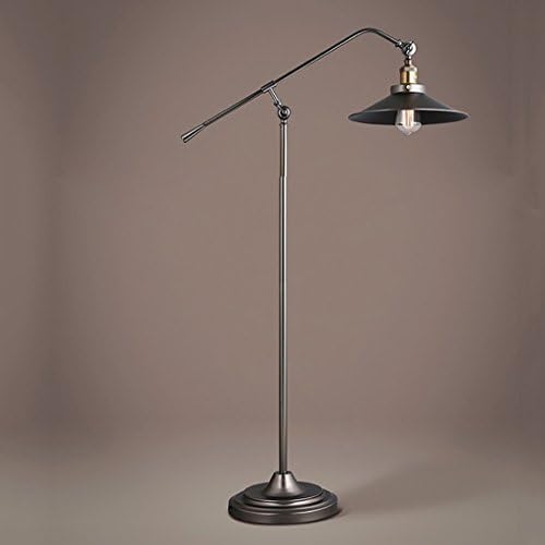 Industrial wind retro water pipe American village Loft living room bedroom book floor lamp Floor Uplighter (Color : Black)