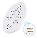 [4 Pack] BESTTEN 6-Outlet Grounded Wall Tap, Wall Mount Adapter Splitter, AC Multi-Plug Extension with 2 Wide Spaced Sockets, ETL Certified, White