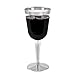25 Silver Rimmed Disposable Plastic Wine Glasses | Large 10 oz. Premium Clear Hard Plastic Fancy Wine Cups for Weddings & Events (25-Pack) by BloominGoods