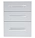 SUNSTONE DE-TD23 Designer Series Raised Style Height Triple Drawer, 18