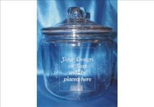 ANEDesigns Engraved Large Glass Biscuit Jar