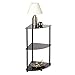 Convenience Concepts Designs2Go Classic Glass 3 Tier Corner Shelf, Black Glass
