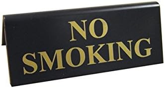 No Smoking Black & Gold Table Notice (Pack of 5)