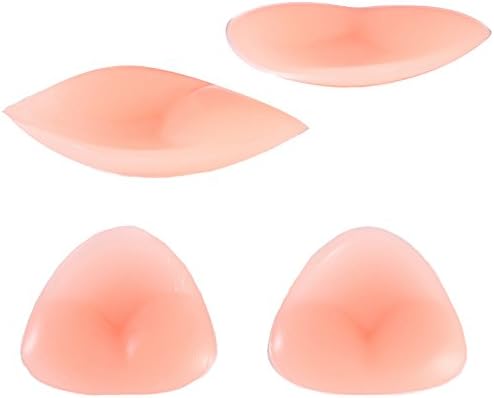 Silicone Triangle Bikini Swimsuit Bra Insert Pads Push Up Breast Enhancer Underwear Removeable Invisable Women Bra Pads-1 Pair (Skin)