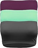 Ollie Arnes Women's One Size Strapless Seamless Stretch Bandeau Tube Bra Top