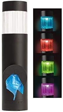 dog poop bag dispenser station with solar led light