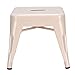 Costzon Kids Stackable Metal Stools w/Safety Rounded Corners & Rubber Pads, Children Portable Steel Stools for Kindergarten School Classroom, Toddlers Stepping Stool for Kitchen (Cream, Set of 4)