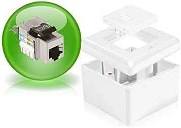 Dexlan – Caja para Pared (Superficie, Cat5e 2 RJ45 apantallado: Amazon.es: Informática