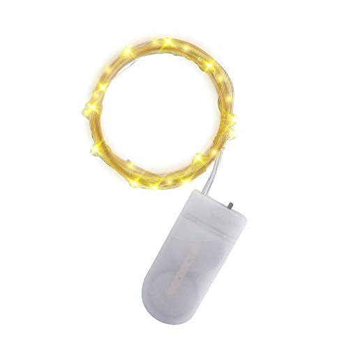 LetsFunny LED String Lights 6.6 ft 20 LEDs Waterproof Christmas Light Wedding Party Home Garden Bedroom Outdoor Indoor Wall Decorations Battery Powerd Warm White (20 led)