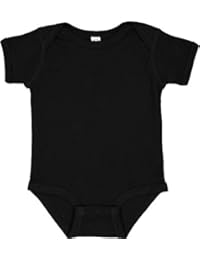 RABBIT SKINS, Baby Soft Short-Sleeve Bodysuit, Black, 6 Months