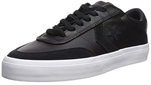 Image of Converse Men's Courtlandt Leather Suede Low Top Sneaker Black/White, 10 M US