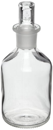 Pyrexplus Borosilicate Glass Non-Sterile Narrow Mouth Reagent Storage Bottles with Standard Taper Stopper, 500ml Capacity (Case of 6)