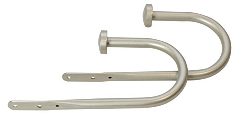Meriville Set of 2 Decorative Pewter End Cap Window Curtain Holdbacks for Draperies