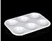 Deryun 15 Pieces White Paint Plastic Palettes 6 Well Rectangular Watercolor Palette Painting Tray Artist Craft Palettes