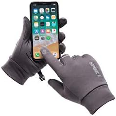 Pair of black winter gloves with anti-slip touch screen fingertips.