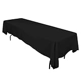 Gee Di Moda Rectangle Tablecloth - 60 x 126" Inch - Black Rectangular Table Cloth for 8 Foot Table in Washable Polyester - Great for Buffet Table, Parties, Holiday Dinner, Wedding & More