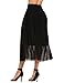 Zeagoo Women's Chiffon High Waist Pleated Long Maxi Skirts, Black, Small