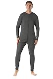 #FollowMe Men's Solid Thermal Henley Adult Onesie
